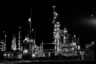 Refinery at night